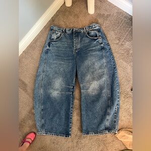 Free People barrel jeans in ultra light beam